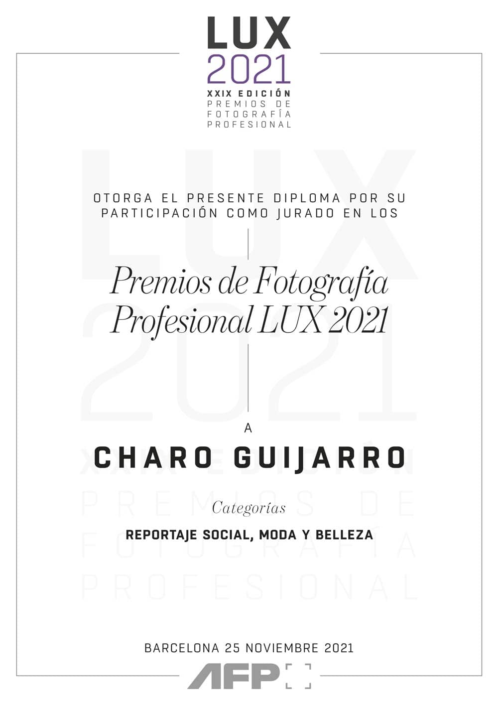 Premios de Fotografía Profesional LUX 2021